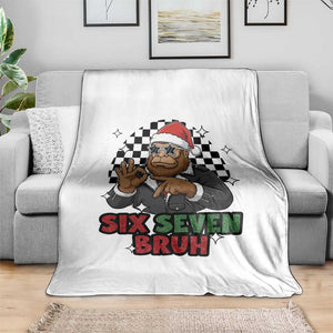 Biker Santa Six Seven Bruh Throw Blanket Christmas Gift For Gen Z TS12 Print Your Wear