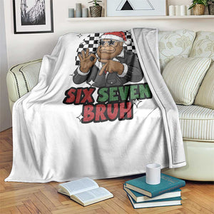Biker Santa Six Seven Bruh Throw Blanket Christmas Gift For Gen Z TS12 Print Your Wear