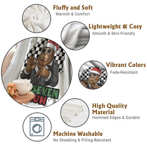 Biker Santa Six Seven Bruh Throw Blanket Christmas Gift For Gen Z TS12 Print Your Wear