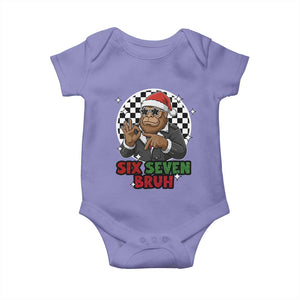 Biker Santa Six Seven Bruh Baby Onesie Christmas Gift For Gen Z TS12 Violet Print Your Wear