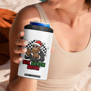 Biker Santa Six Seven Bruh 4 in 1 Can Cooler Tumbler Christmas Gift For Gen Z TS12 Print Your Wear