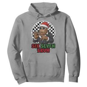 Biker Santa Six Seven Bruh Hoodie Christmas Gift For Gen Z TS12 Sport Gray Print Your Wear