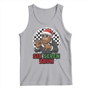 Biker Santa Six Seven Bruh Tank Top Christmas Gift For Gen Z TS12 Athletic Heather Print Your Wear