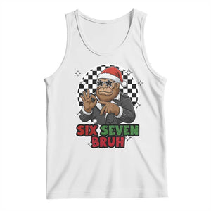 Biker Santa Six Seven Bruh Tank Top Christmas Gift For Gen Z TS12 White Print Your Wear