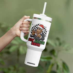 Biker Santa Six Seven Bruh Tumbler With Handle Christmas Gift For Gen Z TS12 Print Your Wear