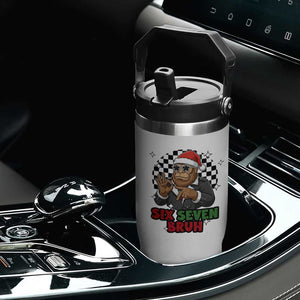 Biker Santa Six Seven Bruh Flip Straw Tumbler Christmas Gift For Gen Z TS12 Print Your Wear