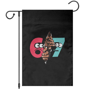 Bigfoot Six Seven Meme Garden Flag 67 Viral Gen Alpha Slang Gift TS12 Black Print Your Wear