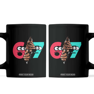 Bigfoot Six Seven Meme Coffee Mug 67 Viral Gen Alpha Slang Gift TS12 Black Print Your Wear