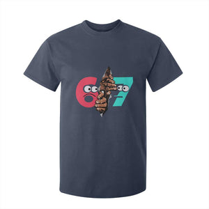Bigfoot Six Seven Meme T Shirt For Kid 67 Viral Gen Alpha Slang Gift TS12 Navy Print Your Wear