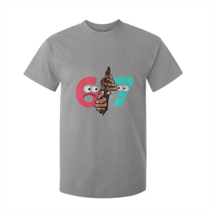 Bigfoot Six Seven Meme T Shirt For Kid 67 Viral Gen Alpha Slang Gift TS12 Sport Gray Print Your Wear