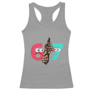 Bigfoot Six Seven Meme Racerback Tank Top 67 Viral Gen Alpha Slang Gift TS12 Sport Gray Print Your Wear
