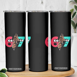 Bigfoot Six Seven Meme Skinny Tumbler 67 Viral Gen Alpha Slang Gift TS12 Print Your Wear