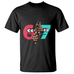 Bigfoot Six Seven Meme T Shirt 67 Viral Gen Alpha Slang Gift TS12 Black Print Your Wear