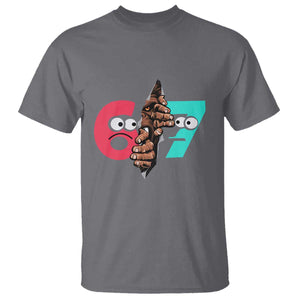 Bigfoot Six Seven Meme T Shirt 67 Viral Gen Alpha Slang Gift TS12 Charcoal Print Your Wear