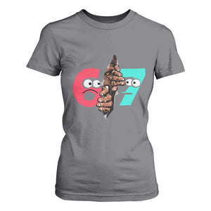 Bigfoot Six Seven Meme T Shirt For Women 67 Viral Gen Alpha Slang Gift TS12 Charcoal Print Your Wear