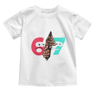 Bigfoot Six Seven Meme Toddler T Shirt 67 Viral Gen Alpha Slang Gift TS12 White Print Your Wear