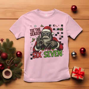 Funny Bigfoot Santa Tis The Season For Six Seven Meme T Shirt Christmas Gift TS12 Light Pink Print Your Wear