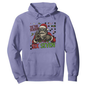 Funny Bigfoot Santa Tis The Season For Six Seven Meme Hoodie Christmas Gift TS12 Violet Print Your Wear