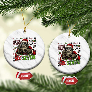 Funny Bigfoot Santa Tis The Season For Six Seven Meme Ceramic Ornament Christmas Gift TS12 1pc White Marble Print Your Wear