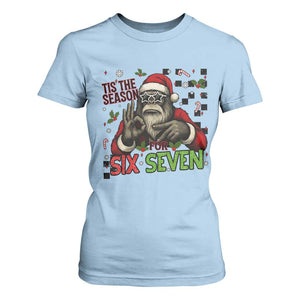 Funny Bigfoot Santa Tis The Season For Six Seven Meme T Shirt For Women Christmas Gift TS12 Light Blue Print Your Wear