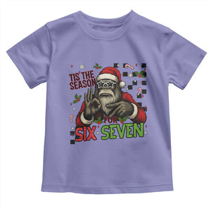 Funny Bigfoot Santa Tis The Season For Six Seven Meme Toddler T Shirt Christmas Gift TS12 Violet Print Your Wear