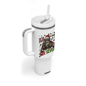 Funny Bigfoot Santa Tis The Season For Six Seven Meme Tumbler With Handle Christmas Gift TS12 Print Your Wear