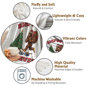 Funny Bigfoot Santa Believes Six Seven Meme Throw Blanket Trendy Gen Z Xmas Gift TS12 Print Your Wear