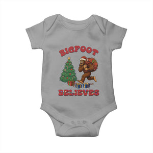 Funny Bigfoot Santa Believes Six Seven Meme Baby Onesie Trendy Gen Z Xmas Gift TS12 Sport Gray Print Your Wear