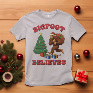 Funny Bigfoot Santa Believes Six Seven Meme T Shirt Trendy Gen Z Xmas Gift TS12 Ice Gray Print Your Wear