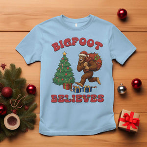 Funny Bigfoot Santa Believes Six Seven Meme T Shirt Trendy Gen Z Xmas Gift TS12 Light Blue Print Your Wear