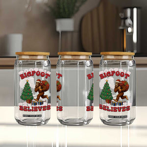 Funny Bigfoot Santa Believes Six Seven Meme Glass Can Trendy Gen Z Xmas Gift TS12 Print Your Wear