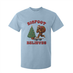 Funny Bigfoot Santa Believes Six Seven Meme T Shirt For Kid Trendy Gen Z Xmas Gift TS12 Light Blue Print Your Wear