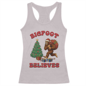 Funny Bigfoot Santa Believes Six Seven Meme Racerback Tank Top Trendy Gen Z Xmas Gift TS12 Ice Gray Print Your Wear