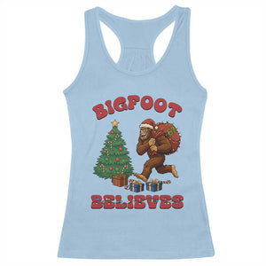 Funny Bigfoot Santa Believes Six Seven Meme Racerback Tank Top Trendy Gen Z Xmas Gift TS12 Light Blue Print Your Wear