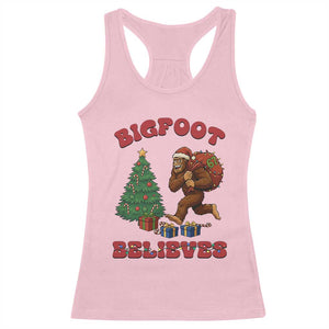 Funny Bigfoot Santa Believes Six Seven Meme Racerback Tank Top Trendy Gen Z Xmas Gift TS12 Light Pink Print Your Wear
