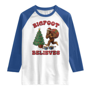 Funny Bigfoot Santa Believes Six Seven Meme Raglan Shirt Trendy Gen Z Xmas Gift TS12 White Royal Print Your Wear