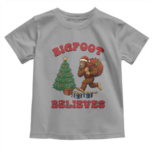 Funny Bigfoot Santa Believes Six Seven Meme Toddler T Shirt Trendy Gen Z Xmas Gift TS12 Sport Gray Print Your Wear