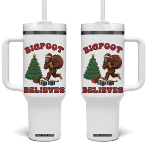 Funny Bigfoot Santa Believes Six Seven Meme Tumbler With Handle Trendy Gen Z Xmas Gift TS12 One Size: 40 oz White Print Your Wear