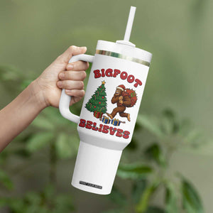 Funny Bigfoot Santa Believes Six Seven Meme Tumbler With Handle Trendy Gen Z Xmas Gift TS12 Print Your Wear
