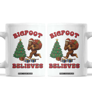 Funny Bigfoot Santa Believes Six Seven Meme Coffee Mug Trendy Gen Z Xmas Gift TS12 White Print Your Wear