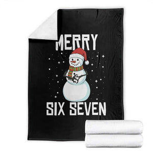 Funny Snowman Merry Six Seven Meme Throw Blanket Christmas Trending 67 Gift TS12 Black Print Your Wear