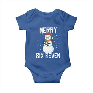 Funny Snowman Merry Six Seven Meme Baby Onesie Christmas Trending 67 Gift TS12 Royal Blue Print Your Wear