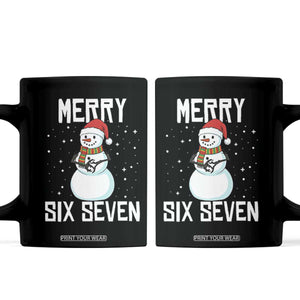 Funny Snowman Merry Six Seven Meme Coffee Mug Christmas Trending 67 Gift TS12 Black Print Your Wear