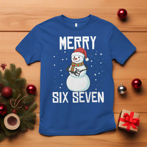 Funny Snowman Merry Six Seven Meme T Shirt Christmas Trending 67 Gift TS12 Royal Blue Print Your Wear