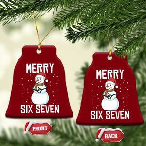 Funny Snowman Merry Six Seven Meme Ceramic Ornament Christmas Trending 67 Gift TS12 Print Your Wear