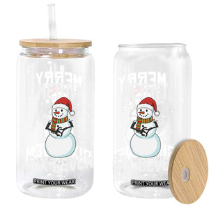 Funny Snowman Merry Six Seven Meme Glass Can Christmas Trending 67 Gift TS12 Print Your Wear