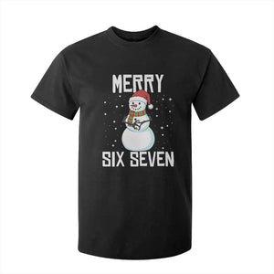 Funny Snowman Merry Six Seven Meme T Shirt For Kid Christmas Trending 67 Gift TS12 Black Print Your Wear