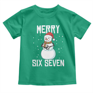 Funny Snowman Merry Six Seven Meme Toddler T Shirt Christmas Trending 67 Gift TS12 Irish Green Print Your Wear