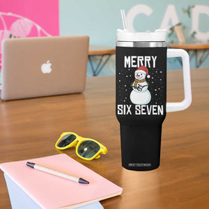 Funny Snowman Merry Six Seven Meme Tumbler With Handle Christmas Trending 67 Gift TS12 Print Your Wear