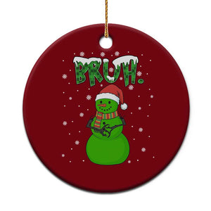 Funny Green Snowman Six Seven Meme Ceramic Ornament Christmas Gift For Gen Z TS12 1pc Red Print Your Wear